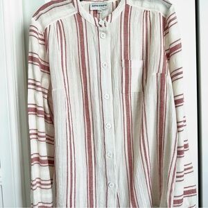 Antik Batik Striped Cotton Button-Up Shirt size M. Worn 1x